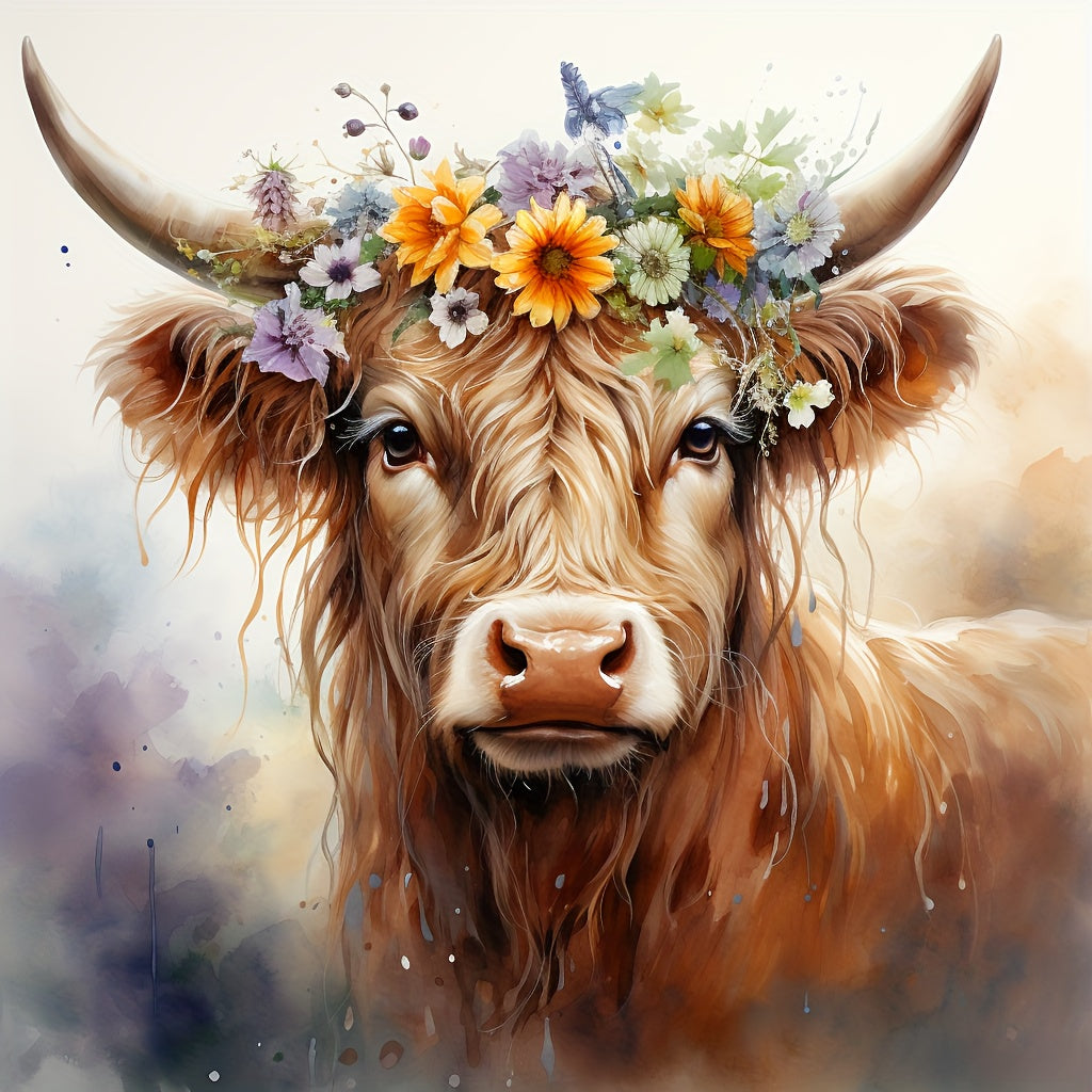 Cow With Flower On Head