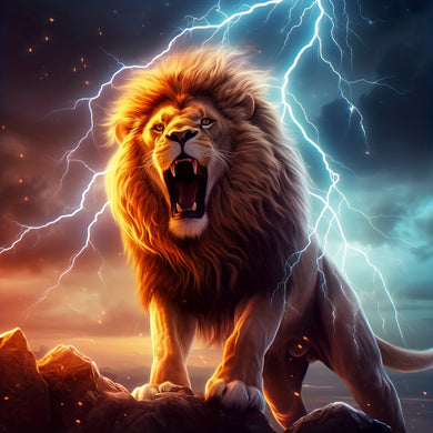 Lightning Lion Howl Diamonds Art - 30x30cm