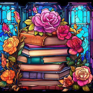 5D Stained Glass Diamond Painting Flower Book Art