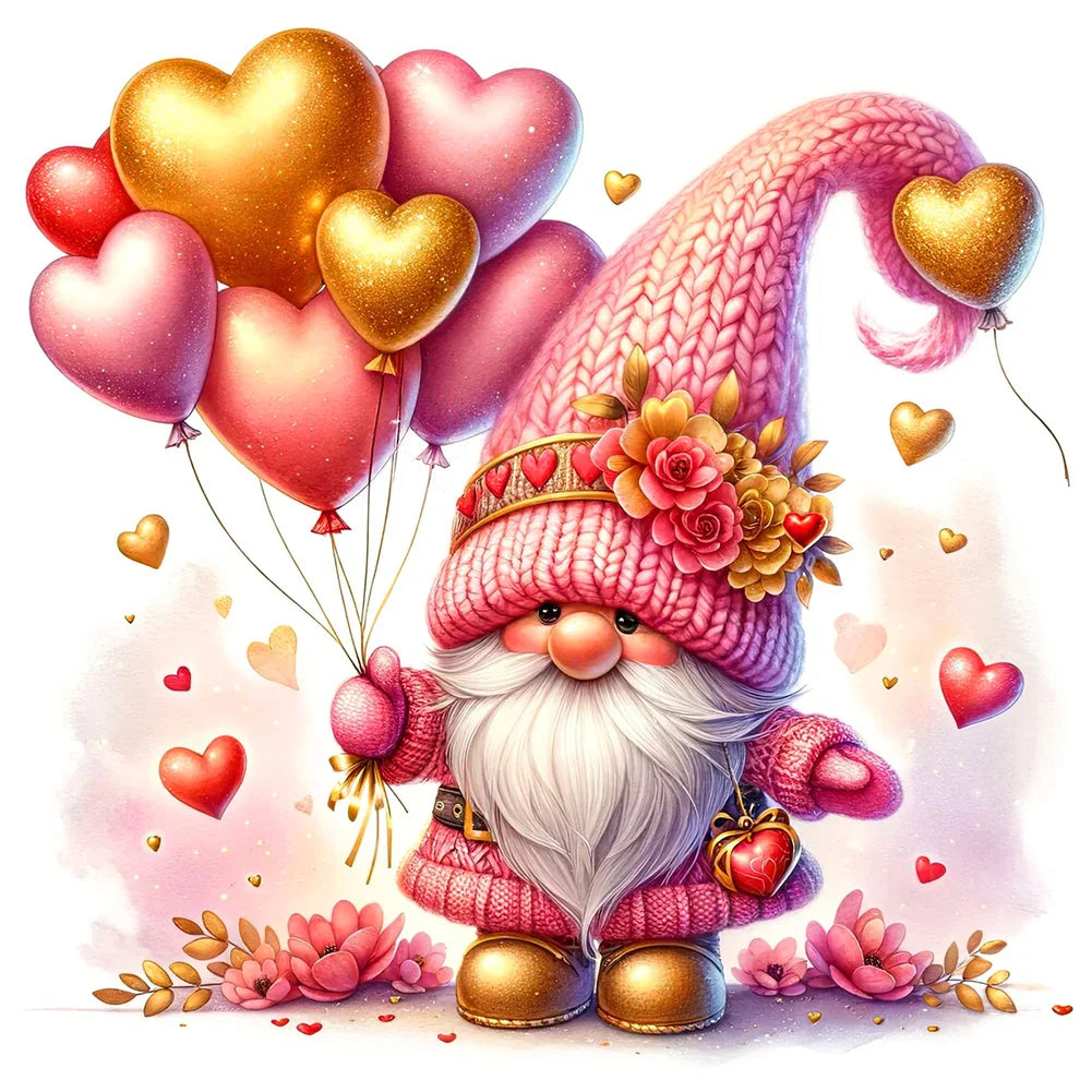 Heart Shaped Balloon Valentines Day Gnome