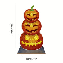 Load image into Gallery viewer, DIY Diamond Painting Halloween Decoration Wooden Pumpkin 25x13cm
