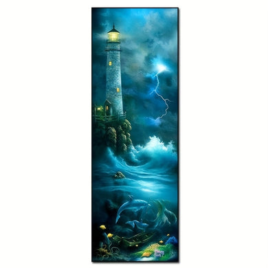 Lighthouse Seaview 5d DIY Ocean Landscape Full Square Diamond Unique Creativity Wall - 11.81x35.43inch