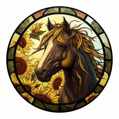 Sunflower Horse 30x30cm/11.8inx11.8in Diamond Painting