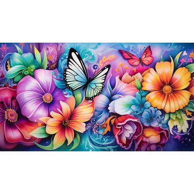 Huge Diamond Painting Flowers And Butterflies 40 x 70cm/15.7 x 27.6in