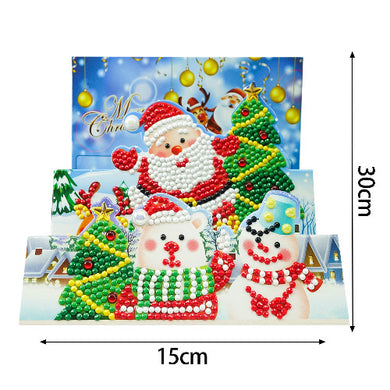 3D Pop-Up Christmas Diamond Painting Card – DIY Sparkling Holiday Greeting with Resin Diamonds