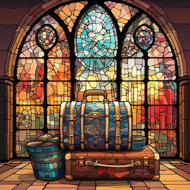 Luggage Travel Stained Glass Kit - 40x40cm DIY Craft