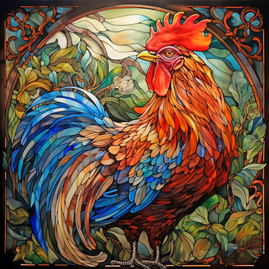 Stained Glass Rooster Diamond Painting Kit