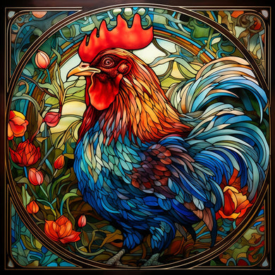 Rooster Stained Glass 5D DIY Diamond Painting