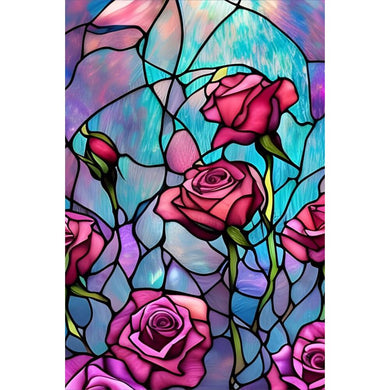 Rose Stained Glass Diamond Painting Kit 40x60cm