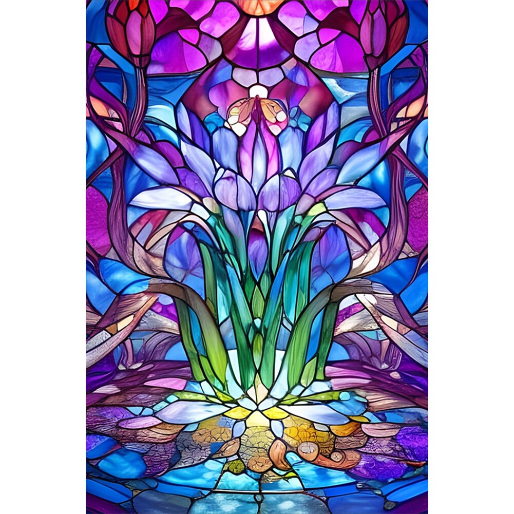 Lotus Stained Glass Diamond Painting Kit 40x60cm