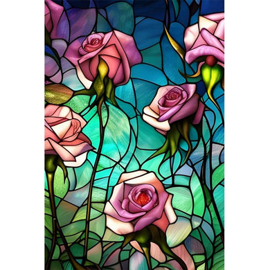 Stained Glass Diamond Painting Purple Pink