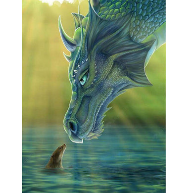 Create a Stunning Green Dragon Wall Decoration with this 5D DIY Diamond Painting Kit 30x40cm