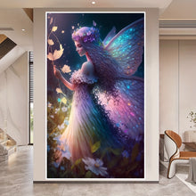 Load image into Gallery viewer, 5D DIY Large Size Anime Cartoon Character Fantasy Pink Butterfly Fairy Embroidery Art 40x70cm/15.75x27.56in
