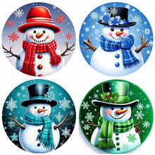 Load image into Gallery viewer, 4Pcs Set 5D DIY Full Round Square Drill Diamond Painting Winter Snowman Kit 30x30cm
