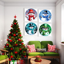 Load image into Gallery viewer, 4Pcs Set 5D DIY Full Round Square Drill Diamond Painting Winter Snowman Kit 30x30cm
