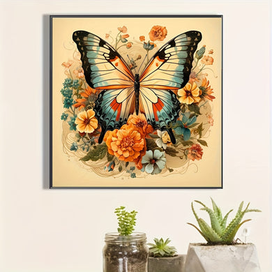 Stitch Diamond Painting - Beautiful Butterfly And Flowers