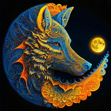 Moon Crescent and Wolf Kit  - 40x40cm
