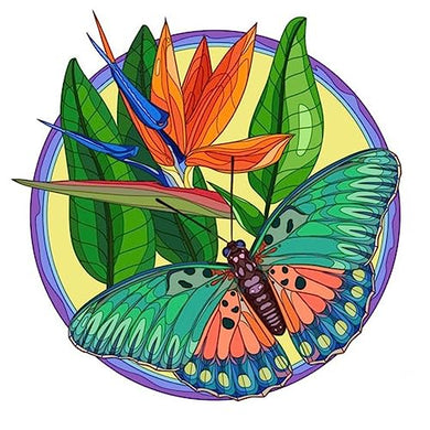 Whitelotous Stained Glass Butterfly 5D Diamond Painting Kits 30x30cm/12x12in ADP10071
