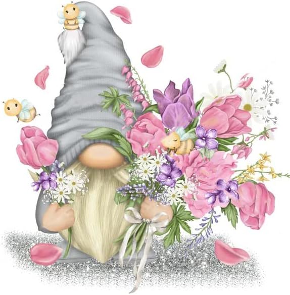 Canvas Diamond Painting Gnome Flower