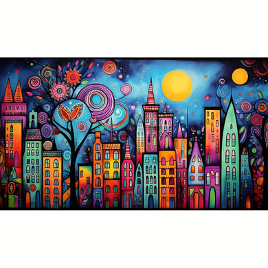Colorful City, 40*70cm/15.7*27.6in Diamond Art Painting