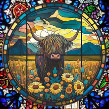 Load image into Gallery viewer, 5D DIY Diamond Painting Colorful Flowers Cow

