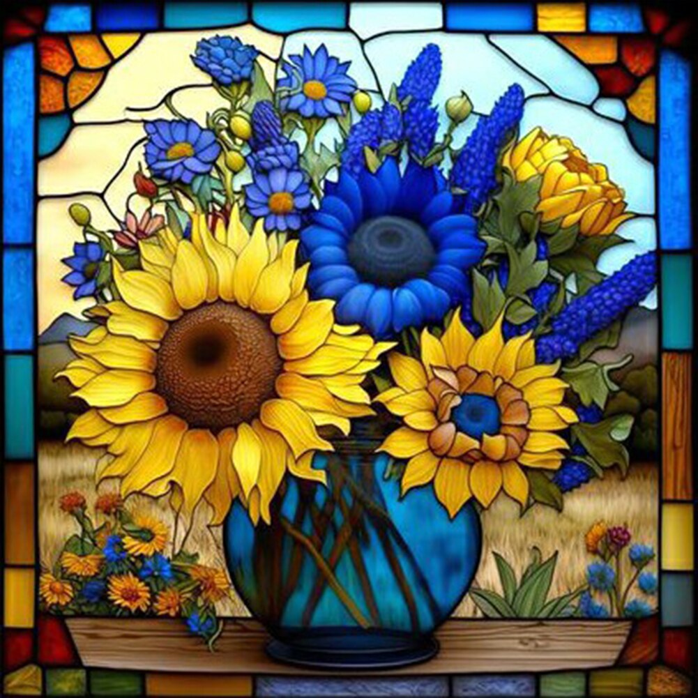 Stained Glass Sunflower 5D DIY Diamond Painting Kit