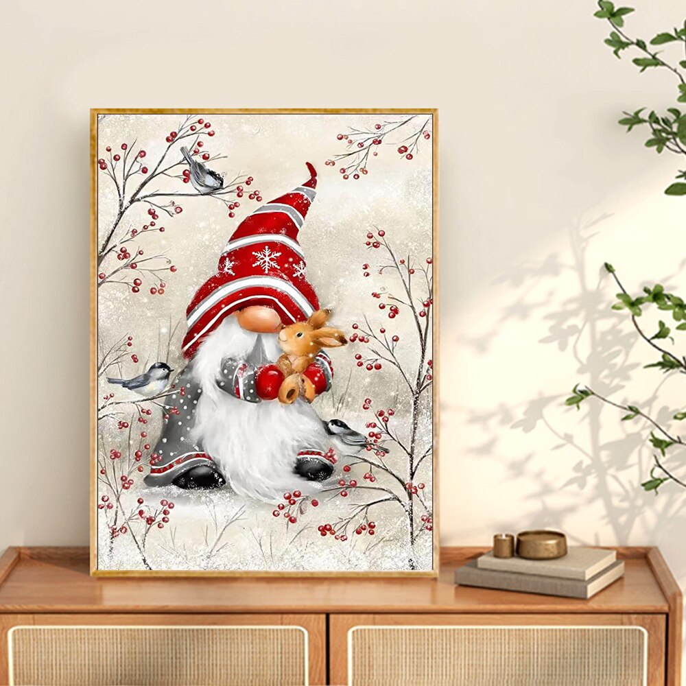 New Christmas Gnome Poster Crystal Diamond Painting 30x40cm