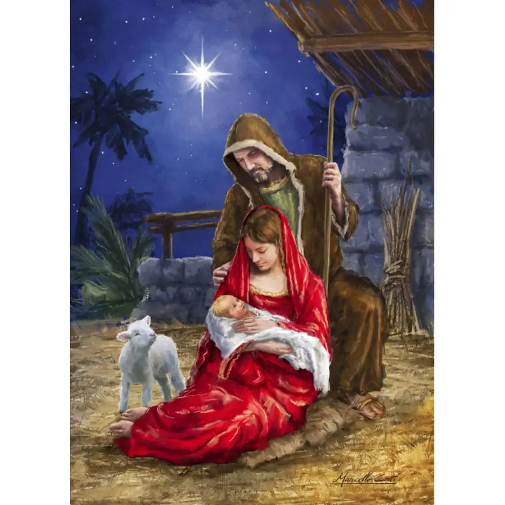 Decorate Your Wall with a Stunning 5D DIY Religious Diamond Art Nativity Scene of Birth of Jesus