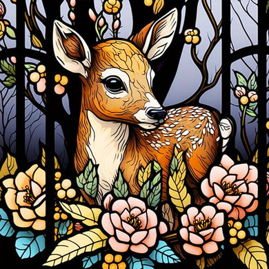 Deer Colorful Glass Animal Diamond Painting
