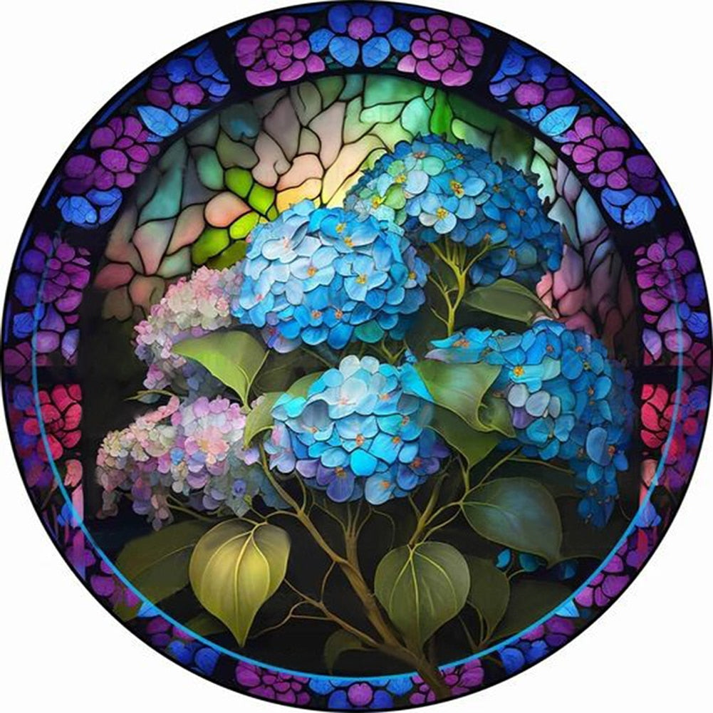 Stained Glass Flower Diamond Painting Hydrangea