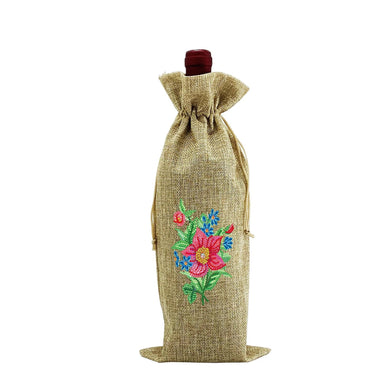 Flower - Wine Bottle Bags DIY Diamond Crafts