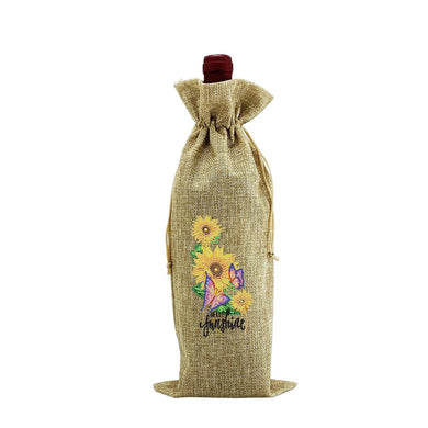 Sunflower Butterfly - Wine Bottle Bags DIY Crafts