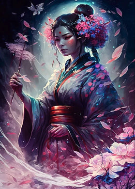 Discover the art of Japanese Geisha with the New 5D Diamond Painting - Full Drill