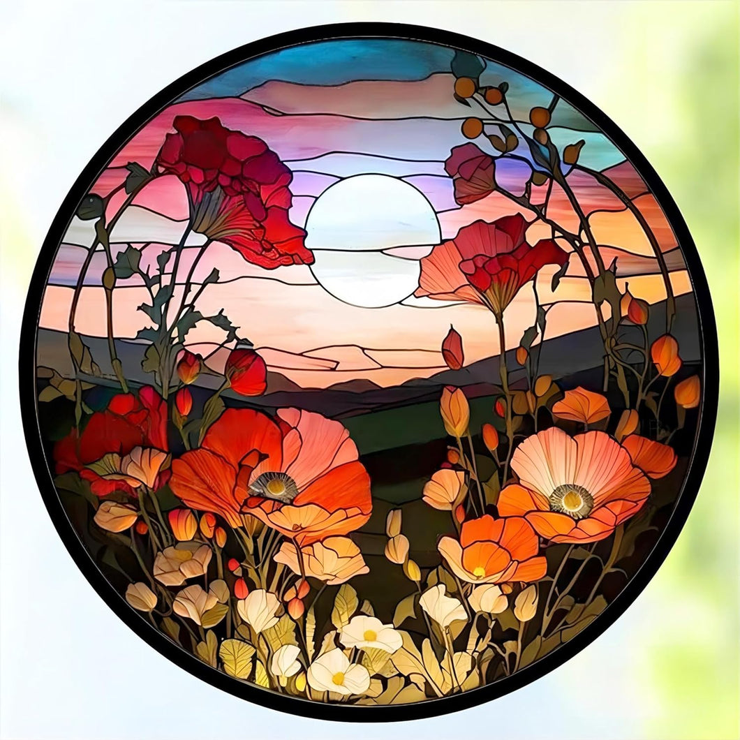 5d Diamond Painting - Poppy Flower Sunset