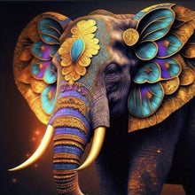 Load image into Gallery viewer, Diamond Painting Elephant Noble Butterfly - 30x30cm/11.8inx11.8in
