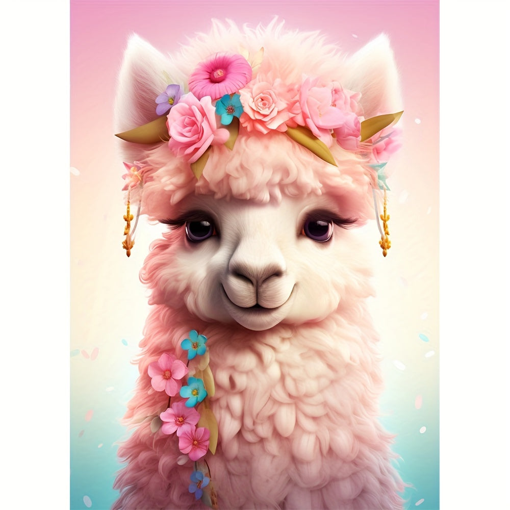 Diy Diamond Painting Pink Alpaca 30x40cm/11.8x15.7in