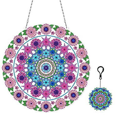 DIY Mandala Wreath with Keychain Diamond Art Painting