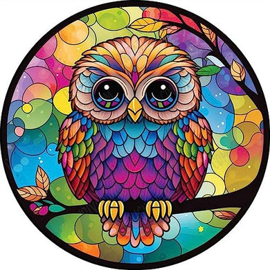 Whitelotous Stained Glass Owl 5D Diamond Painting Kits 30x30cm/12x12in ADP10075