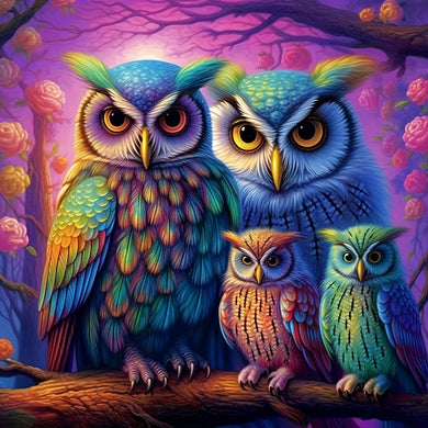 The Owl Family Diamond Painting A Family of Four