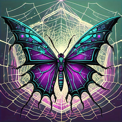 Diamond Art Kits Butterfly On Spider Web 40x40cm/15.7x15.7in