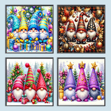 Load image into Gallery viewer, Small Diamond Painting - 4pcs 20X20cm Colorful Christmas Gnome Combo
