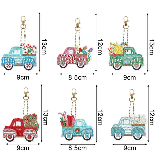 6Pcs Keychain Kit Car Christmas Gift