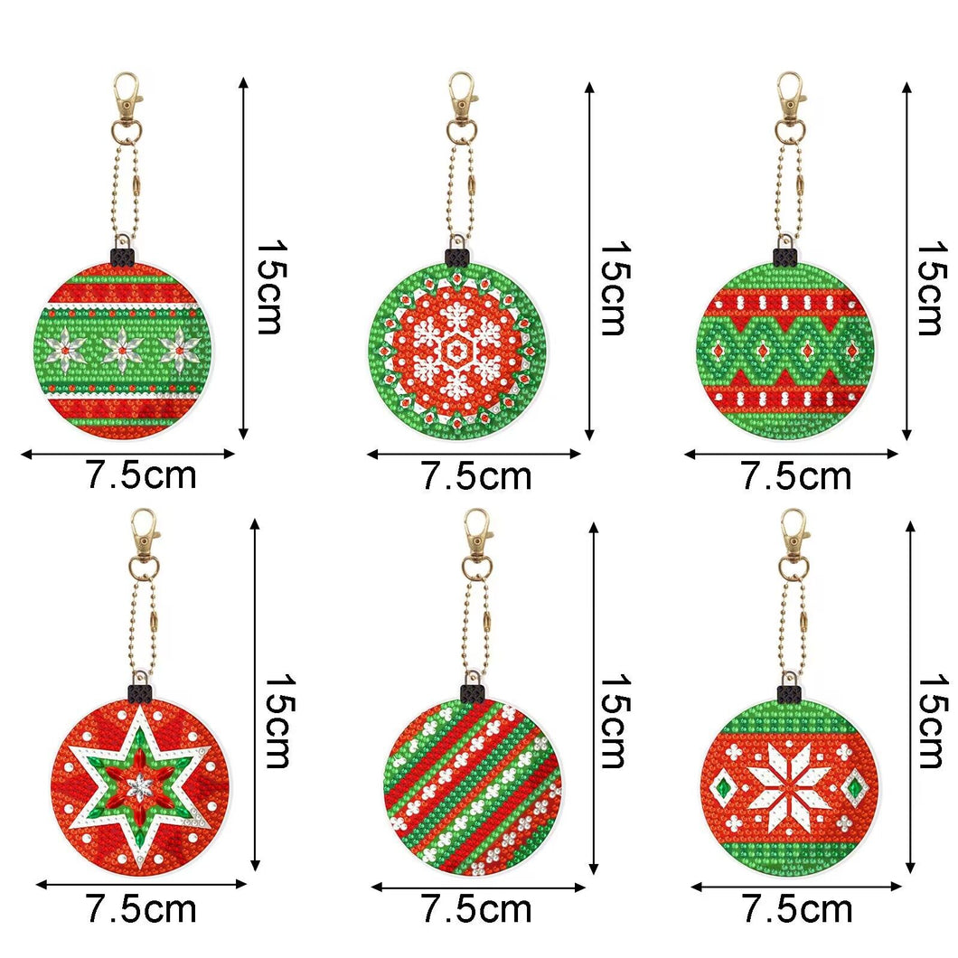 6Pcs Keychain Kit Christmas Gift Art Craft