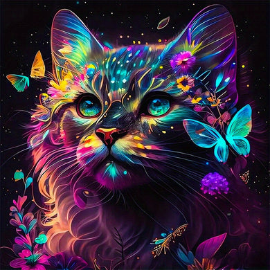 Cat Diamond Painting 11.8*11.8in Butterfly
