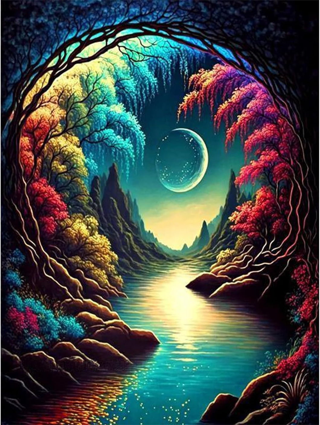 River Moon Scenery - Full Drill Diamond Painting