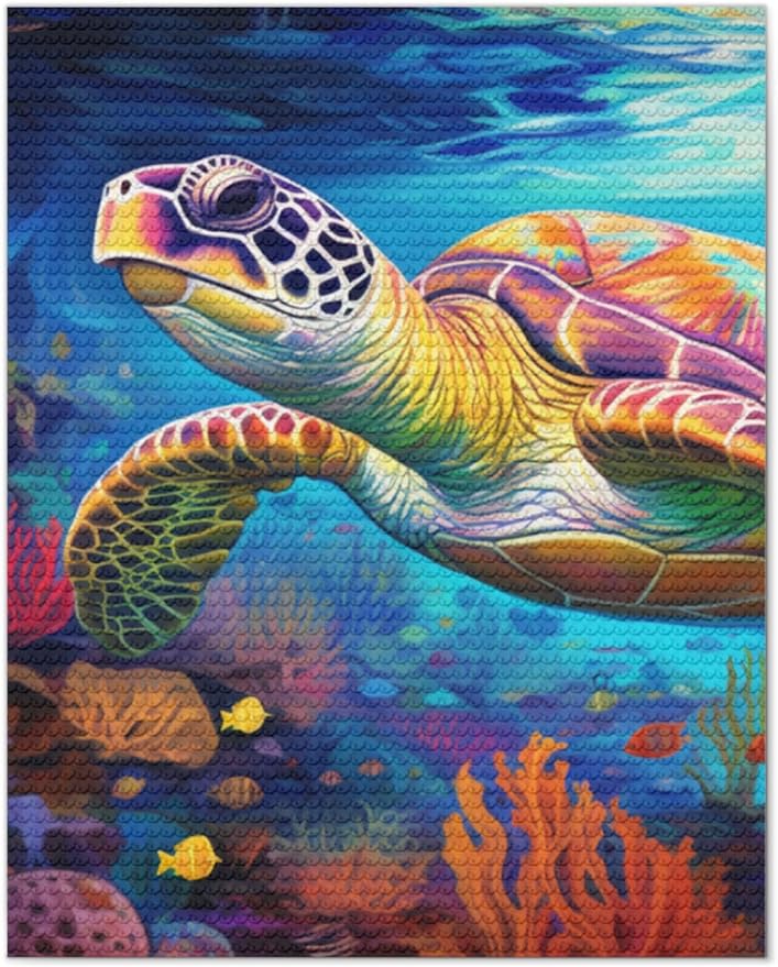 Cartoon Turtle Underwater Coral Crystal Rhinestone Embroidery Paintings