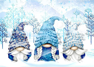 Winter Christmas Gnomes Diamond Art - 12x16 inch