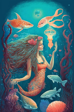 Diamond Painting Kits Mermaid Under The Stars 12x16in