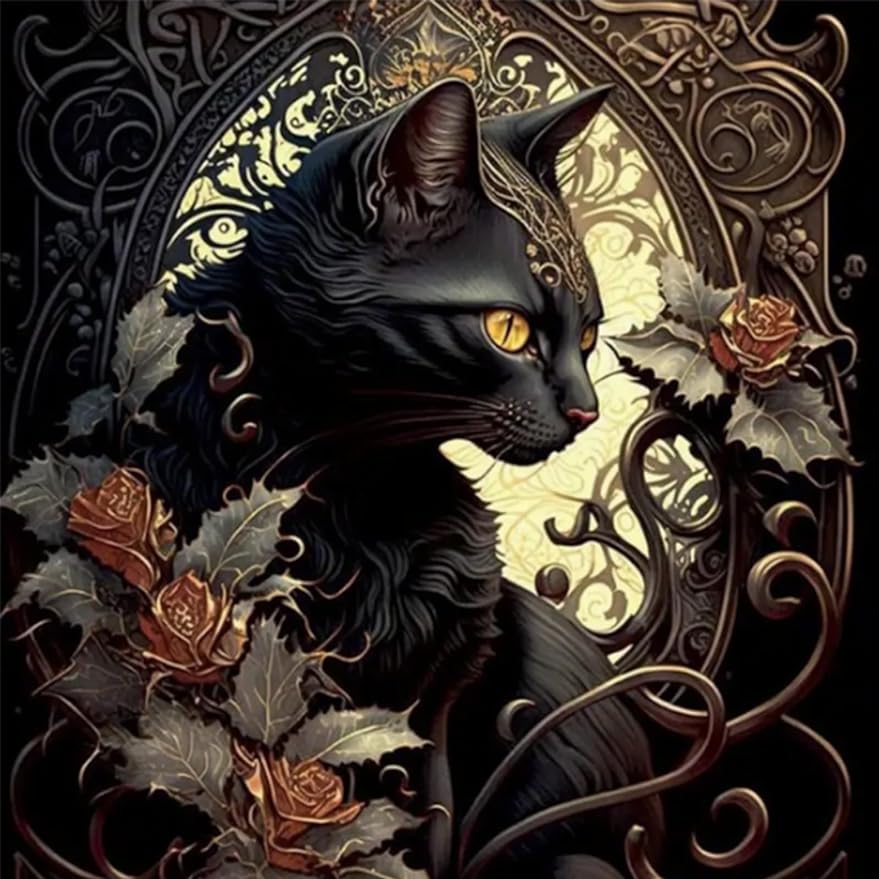 Black Cat Diamond Painting Fantasy