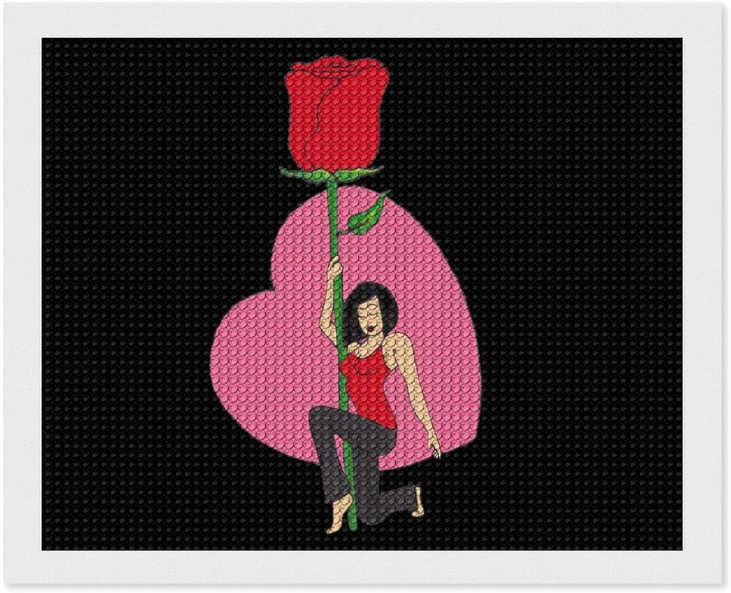 Valentines Girl Without Rose Beginner Diamond Painting